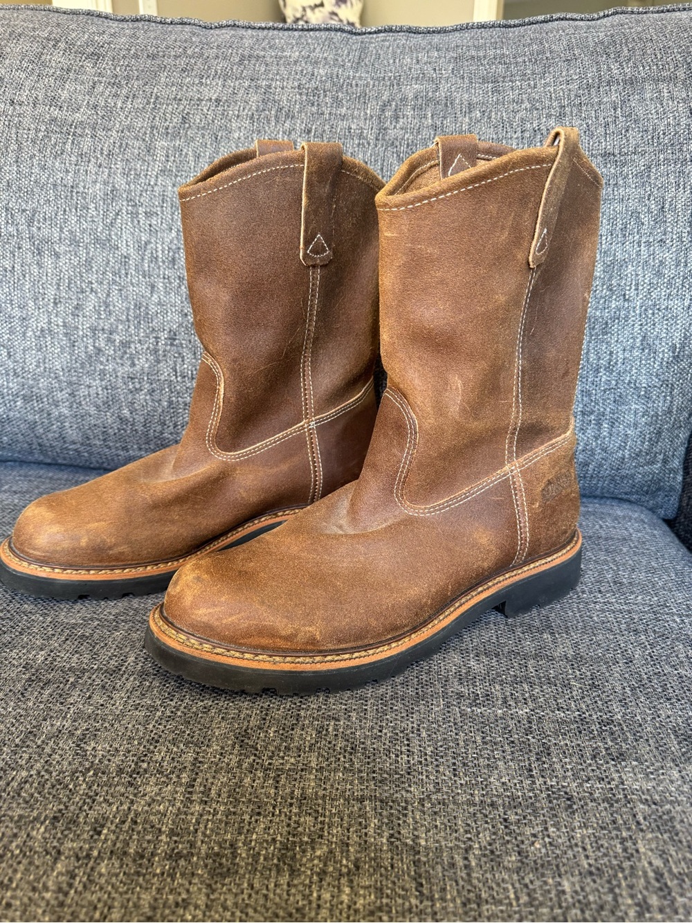 Red Wing Shoes Brown Leather Western Work Boots